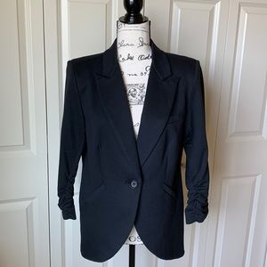 NWT Gibson One Button 3/4 Sleeve Knit Blazer, black, sz L